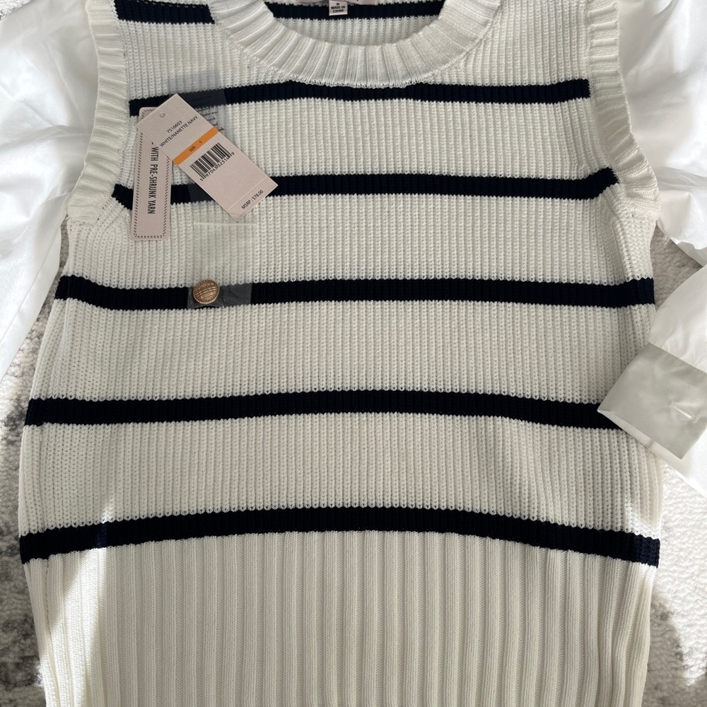 Nanette Lepore Black and White Crew Neck Sweater - Picture 4 of 4